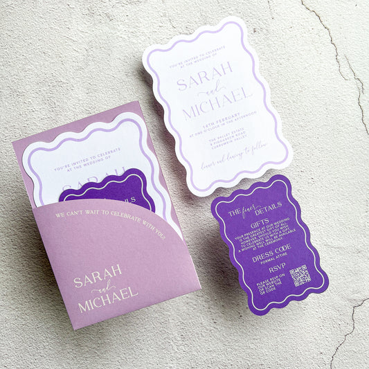 Allure Wave Pocket Arch Invitation Lavender Purple