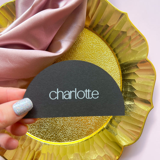 Half Circle Place Card - choose your colour - choose your font