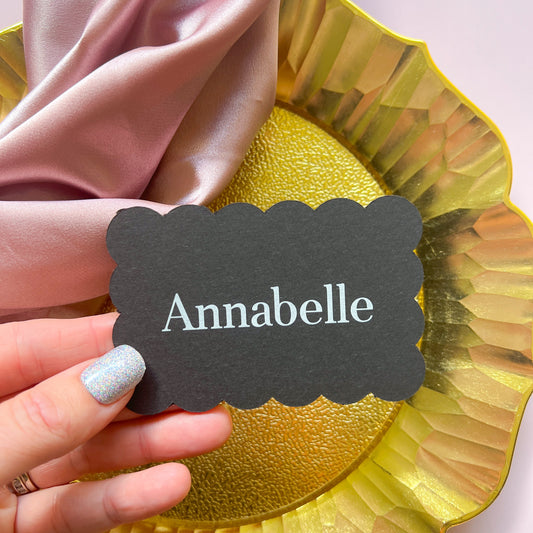 Scallop Place Card - choose your colour - choose your font