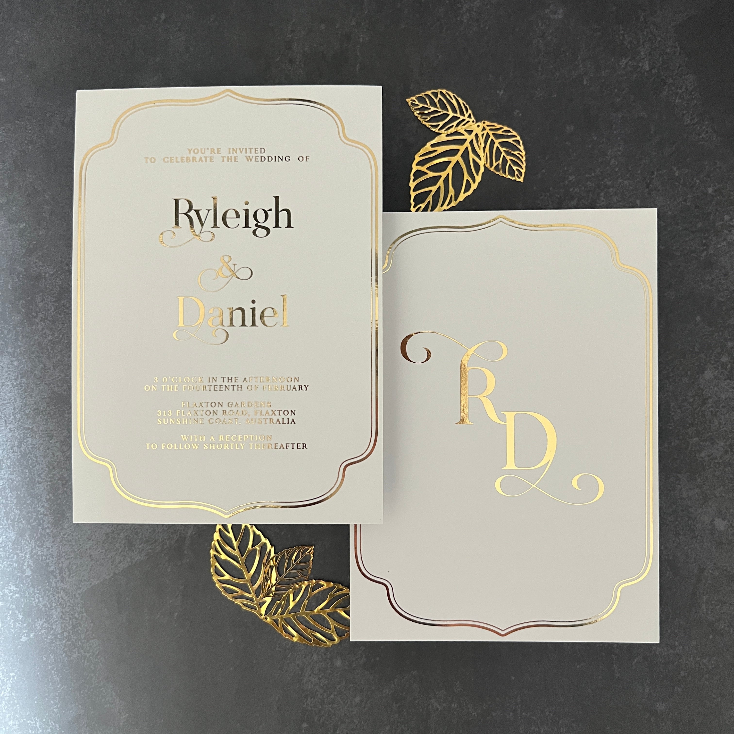 Wedding Invitations Gold Foil Forest Green| Printed Wedding Invitations ...