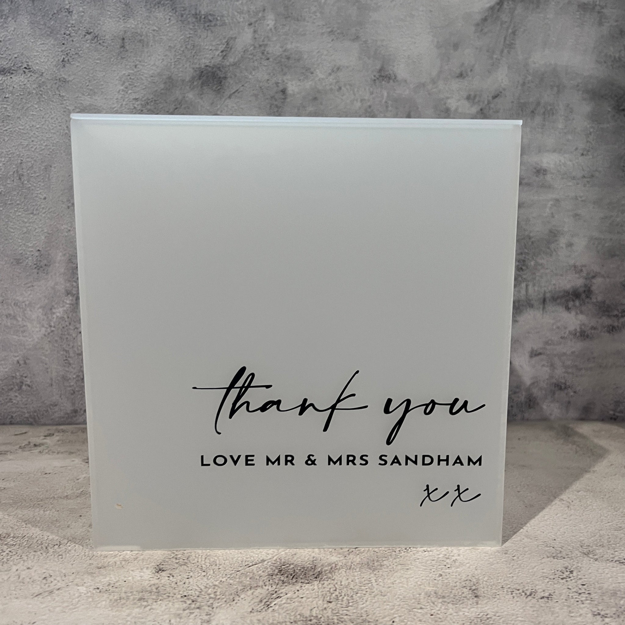 Acrylic Wedding Card Box, White / Black Print