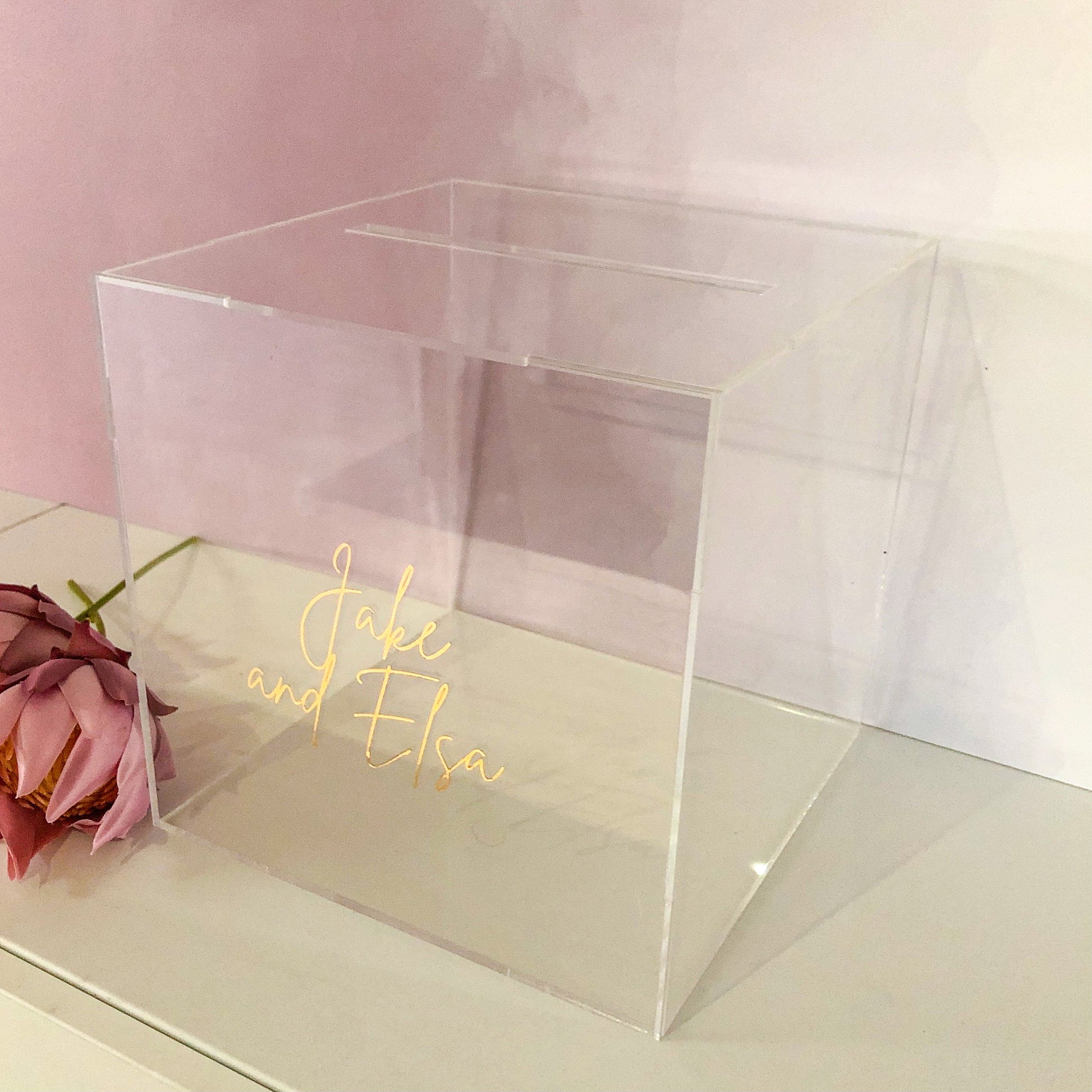 Clear Acrylic Wishing Well Card Box - Glitzy Prints