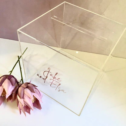 Clear Acrylic Wishing Well Card Box - Glitzy Prints